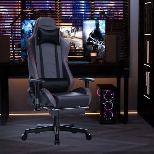 GTRACING Gaming Chair with Footrest Speakers Video Game Chair Bluetooth Music Heavy Duty Ergonomic Computer Office Desk Chair