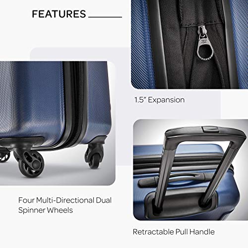 American Tourister Moonlight Hardside Expandable Luggage with Spinner Wheels, Blue Terazzo, 2-Piece Set (20/28)