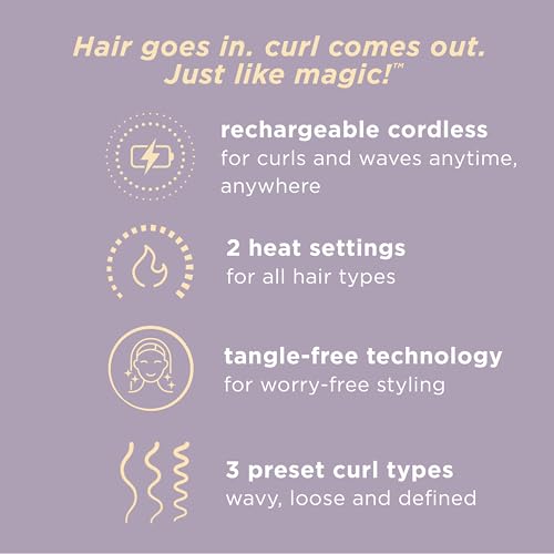 INFINITIPRO by CONAIR Curl Secret Mini Automatic Curling Iron - 1/2-inch Barrel - Cordless Hair Curler for All Hair Types and Short to Medium Hair Lengths