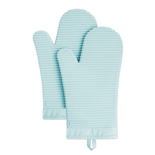 KITCHENAID Ribbed Soft Silicone Oven Mitt 2-Pack Set, 7.5