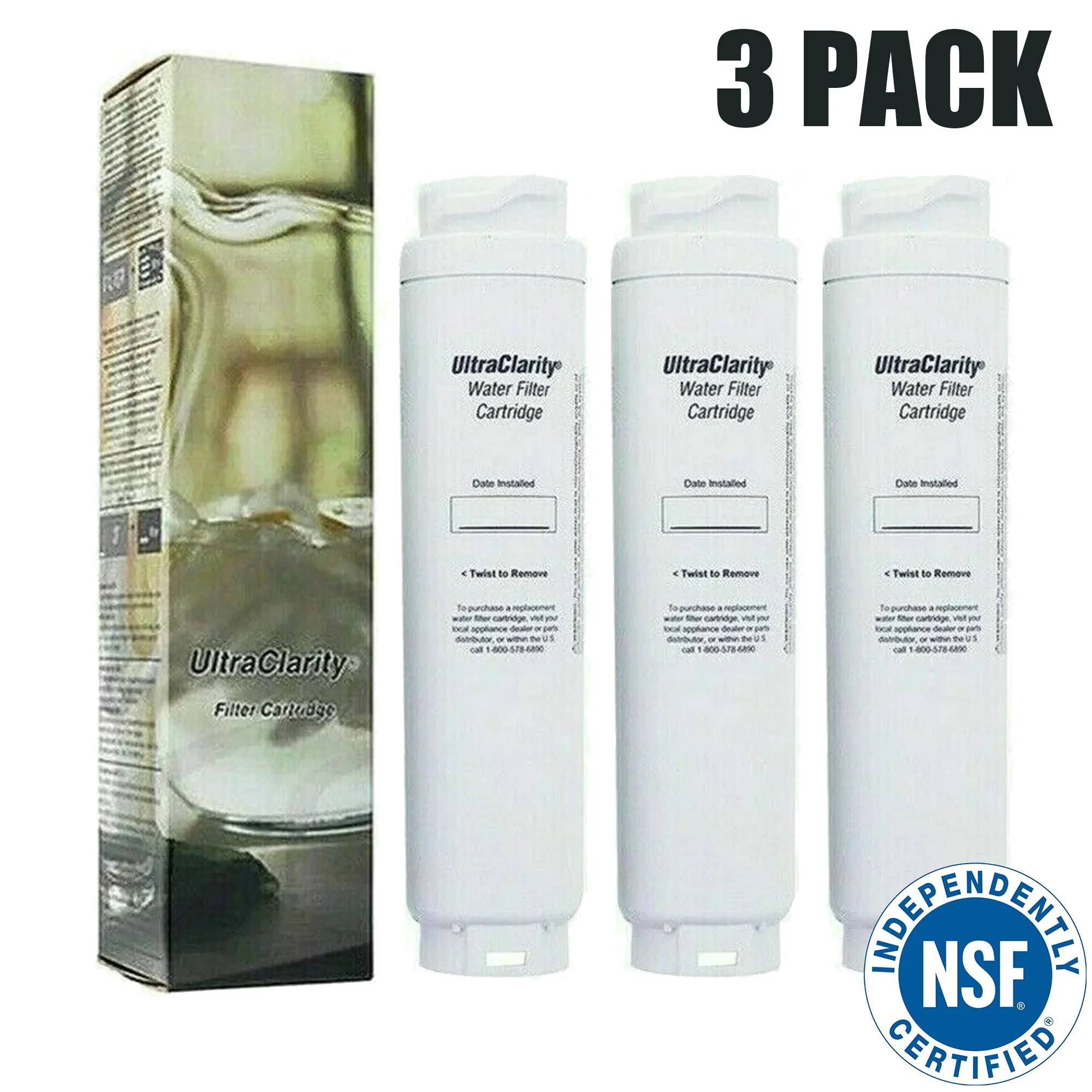 Bosch 9000 705475 777508 UltraClarity Refrigerator Water Filter Cartridge (3 Pack)