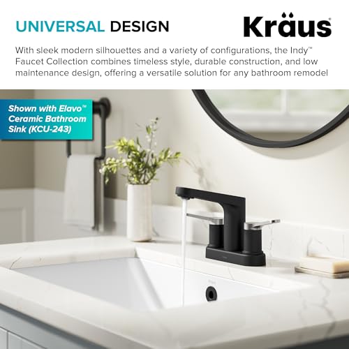 KRAUS Indy Single Handle One Hole Bathroom Sink Faucet in Chrome, KBF-1411CH