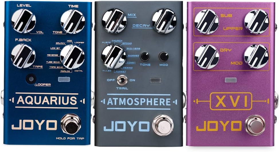 JOYO Effect Pedals, Digital Delay with Looper and Digital Reverb with MOD Octave Pedals for Electric Guitar Most Frequently Combination Budget Pedals in Bundle