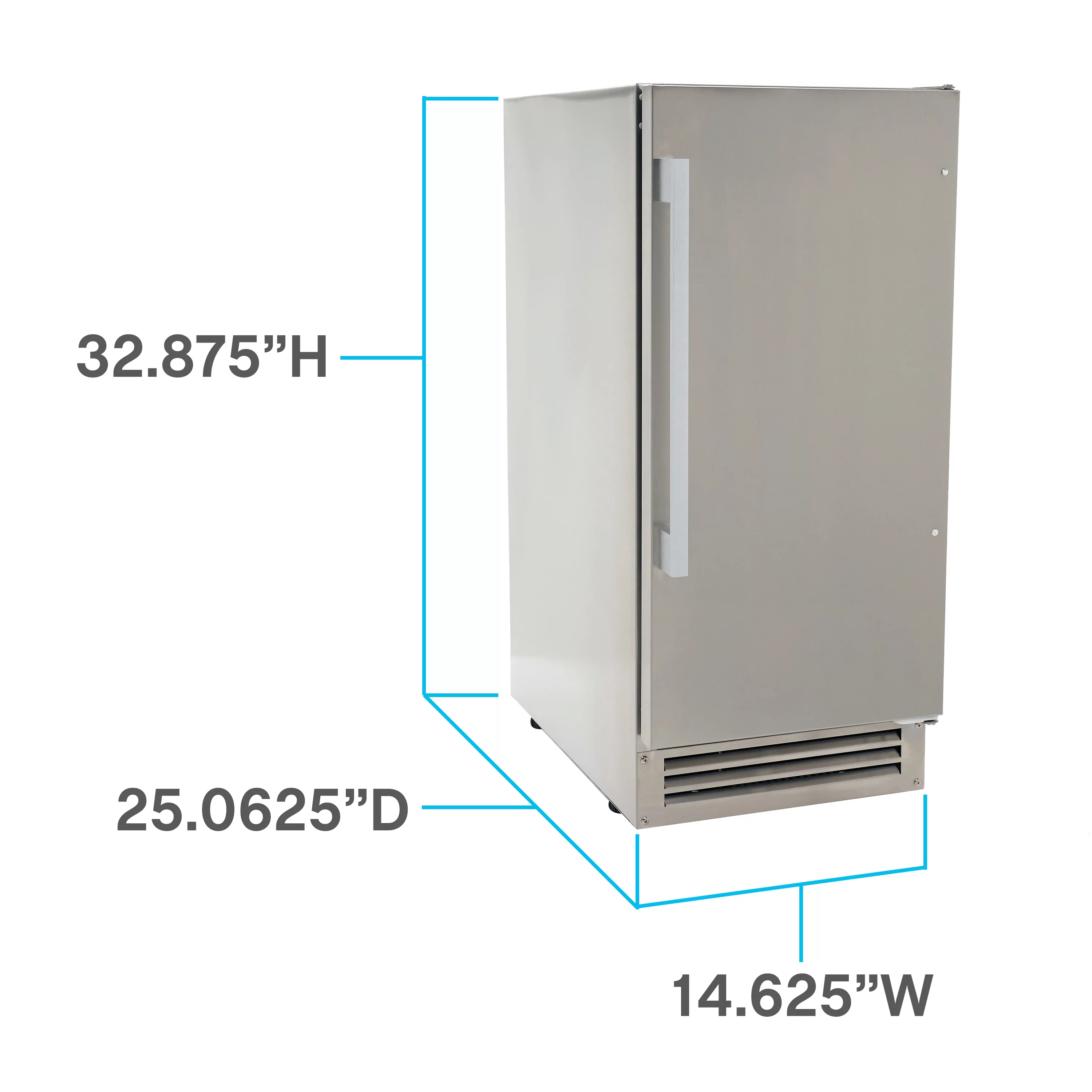 Avanti ELITE Series Outdoor Commercial Built-In Ice Maker, 50 lb. Capacity, in Stainless Steel (OIM1550U3S)
