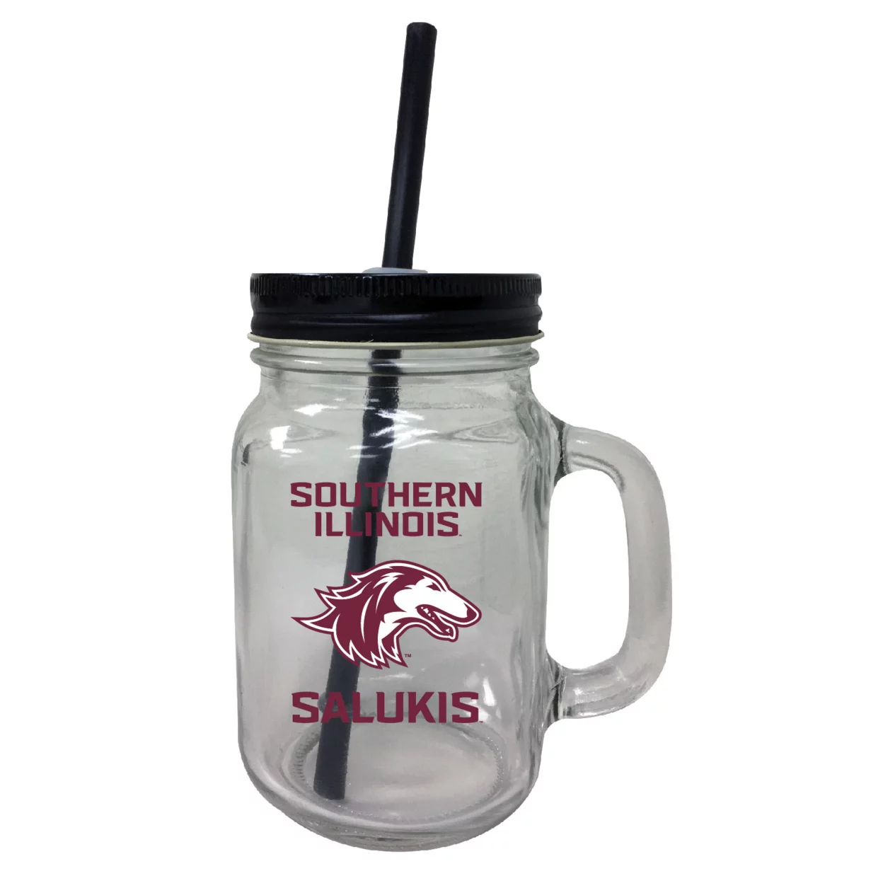 Southern Illinois Salukis 16 oz Mason Jar Glass 2 Pack