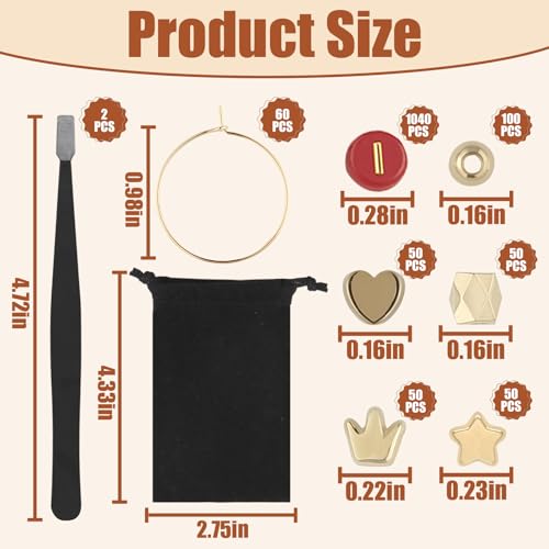 60 Set DIY Wine Glass Charms, 1040 Letter Beads 300 Gold Bead Charms 60 Rings for Stem Glasses, Personalized Wine Glass Markers Tags for Wedding Party Decorations (White)