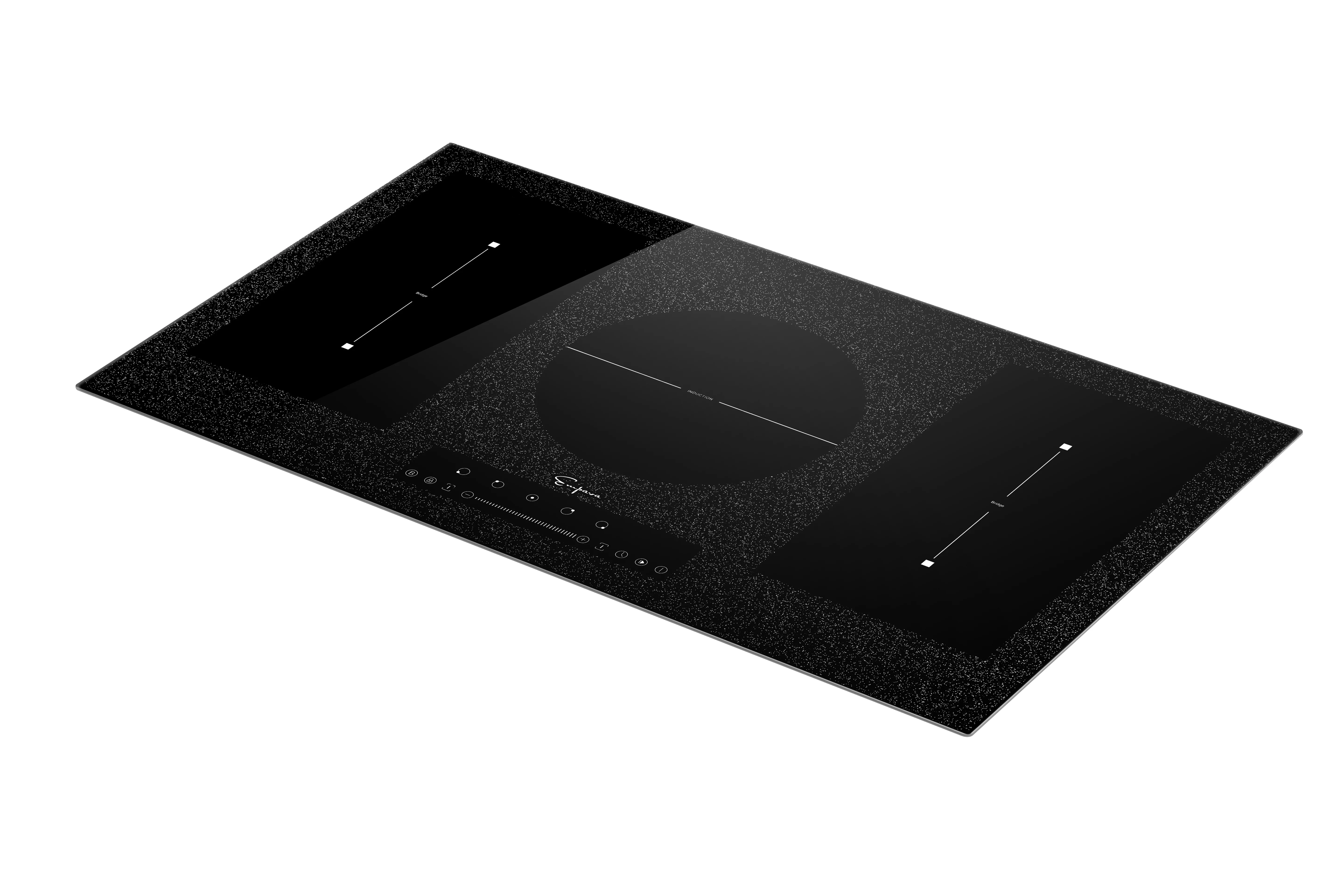 Empava 36 inch Built-in Electric Stove Induction Cooktop with 5 Booster Burners Including 2 Flexi Bridge Element in Black