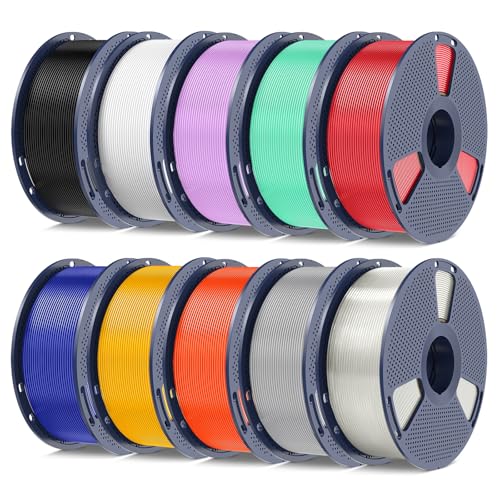PETG Filament 1.75mm 2025 Upgrade Spool Compatible with Bambulab Refill Filament, 2kg(4.4lbs) SUNLU PETG 3D Printer Filament, 1.75mm Dimensional Accuracy +/- 0.02mm, Black+Black Bundle