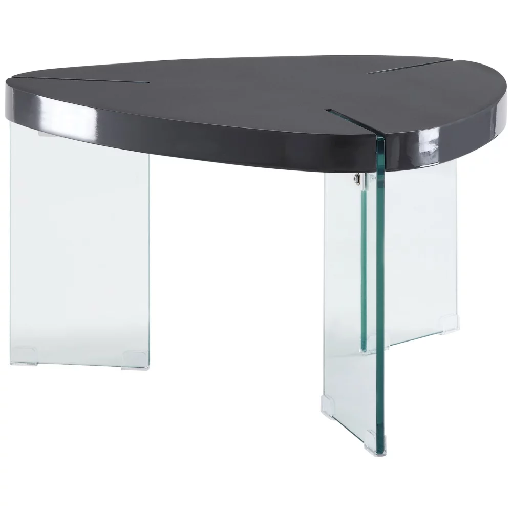 Noland Coffee Table Gray High Gloss Clear Glass 1Set/2Ctn 84915 (Transparent)