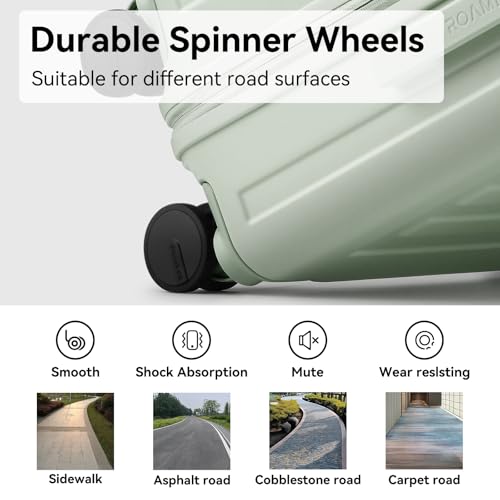 ROAMING Grace Expandable Carry On Luggage Airline Approved, 20 Inch Hardside Carry On Suitcase with Wheels, Travel Harshell Spinner Small Luggage with Tsa Lock, Jade cyan, 20-Inch Carry-On