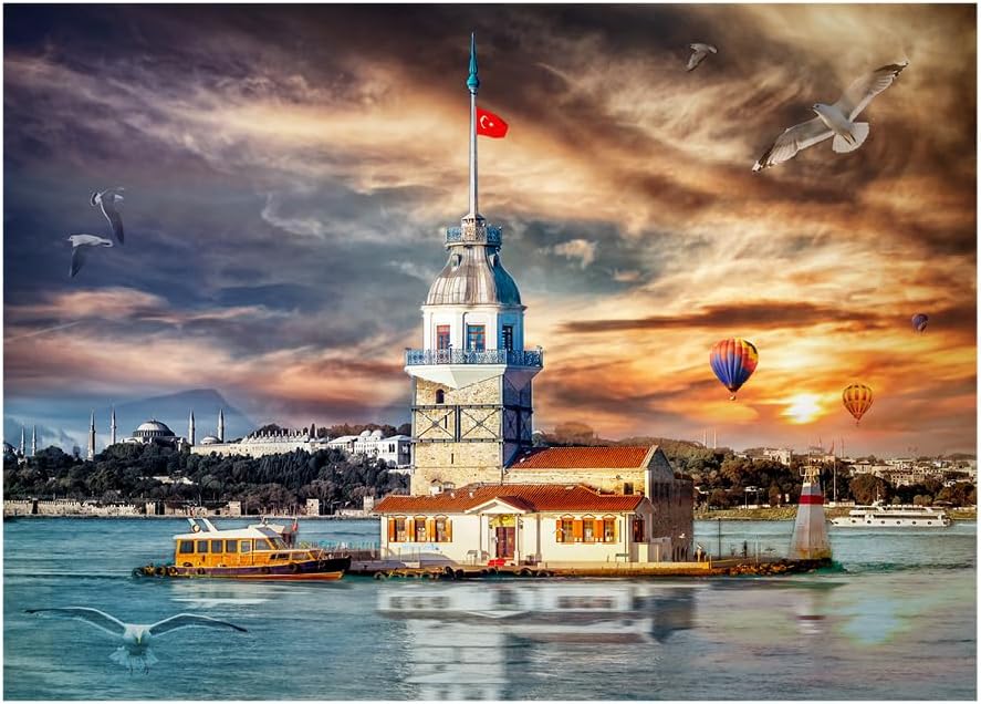 AMAZING PUZZLES 1000 Piece Jigsaw Puzzle for Kids and Adults 19x27in - The Maiden's Tower