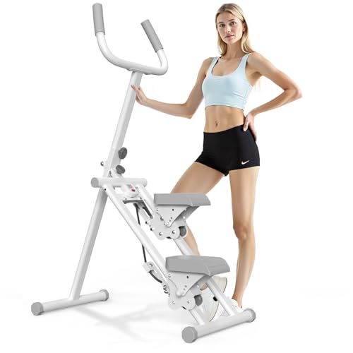 Steppers for Exercise at Home Stair Stepper with Handlebar Compact Foldable Cardio Exercise Climber with Extended Step Range & Adjustable Pedals 300LBS Loading Capacity