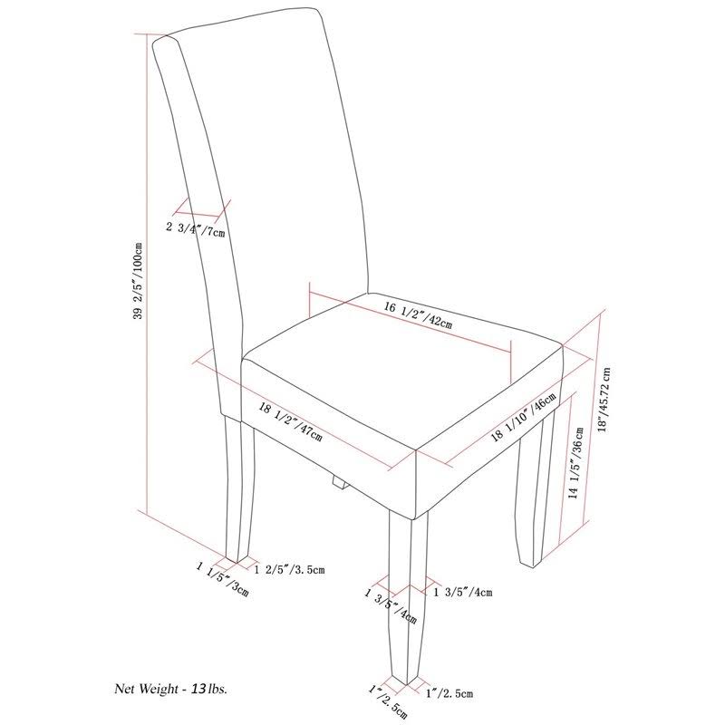 Simpli Home Acadian Distressed Saddle Brown Parson Dining Chair (Set of 2)