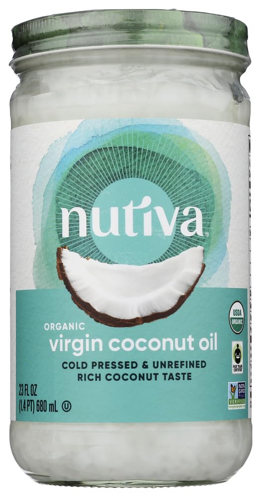 Nutiva Coconut Oil, Organic Extra Virgin, 23 fl oz (680 ml) by Nutiva