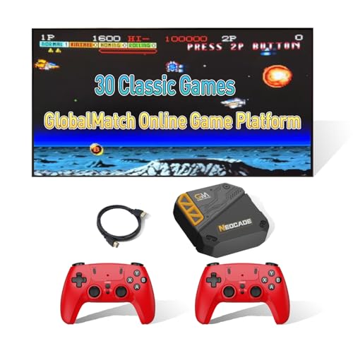 Retro Gaming Console, 30 Classic Licensed Games,Android System, GlobalMatch Online Gaming Platform, Dual 2.4G Wireless Controllers, Plug & Play TV Game Stick for Boys Girls Adults