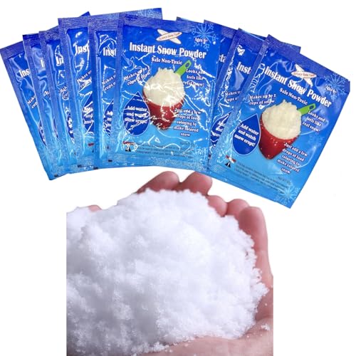 10 Packs of Instant Snow Powder for Holiday Displays, Winter Crafts, Sensory Play, Stocking Stuffers