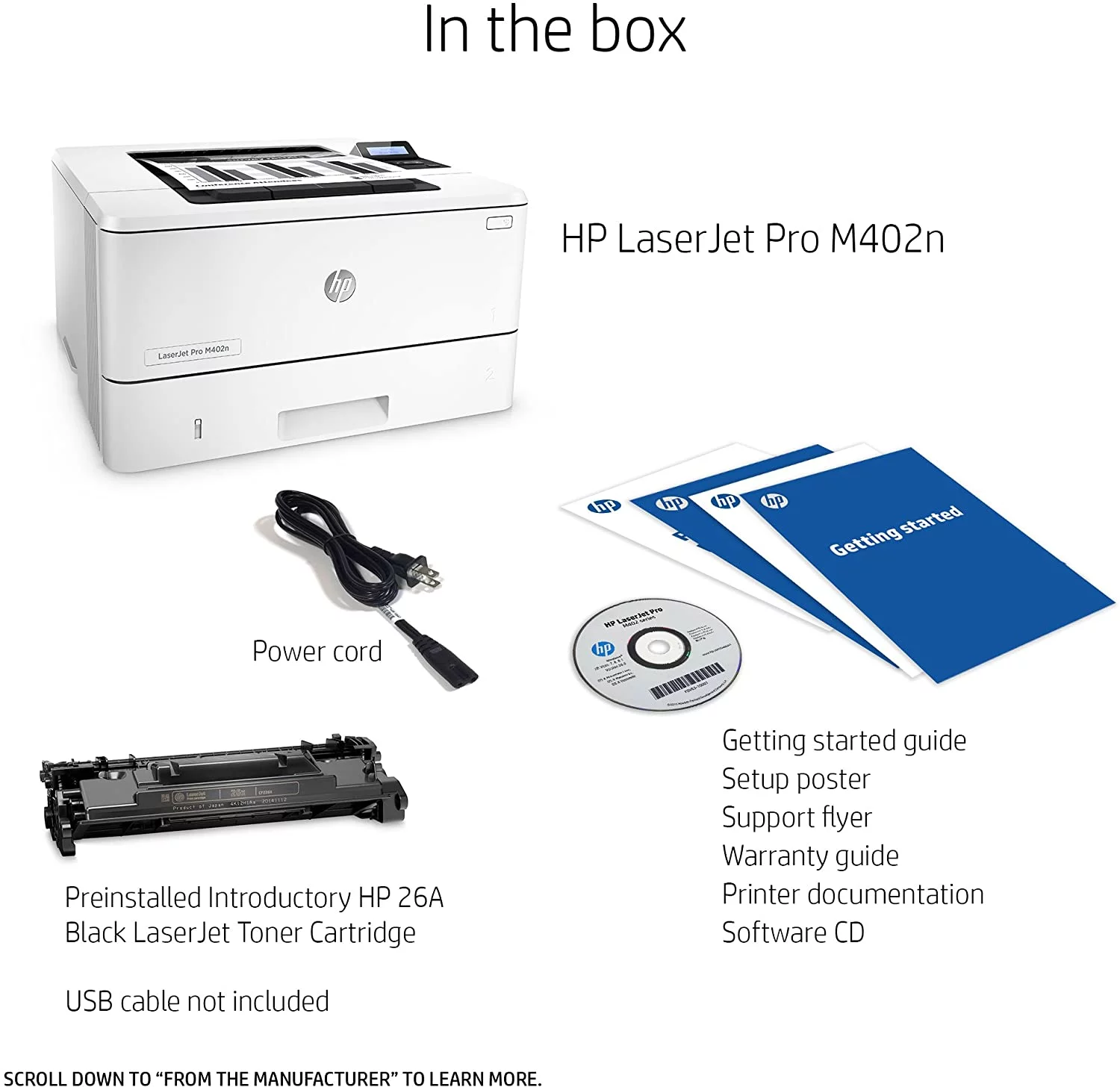 Hewlett-Packard LaserJet Pro M402n Laser Printer with Built-in Ethernet (C5F93A)