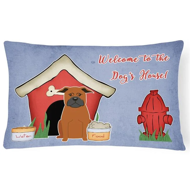 Dog House Collection Chinese Chongqing Dog Canvas Fabric Decorative Pillow