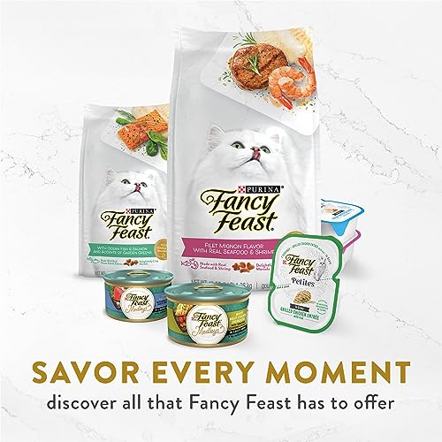 Purina Fancy Feast Gourmet Wet Cat Food Variety Pack, Petites Gravy Collection, break-apart tubs, 48 servings - (Pack of 24) 2.8 oz. Tubs