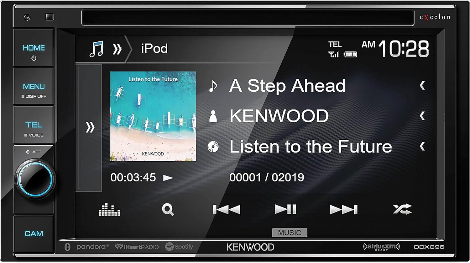 KENWOOD eXcelon DDX396BT Double DIN SiriusXM Ready Bluetooth in-Dash DVD/CD/AM/FM Car Stereo Receiver w/ 6.2