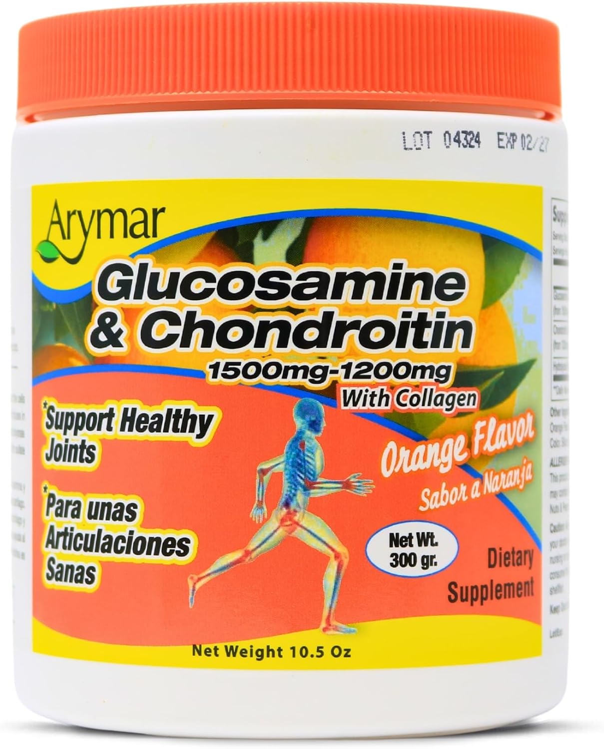 Glucosamine & Chondroitin 1500mg-1200mg with Collagen, Supports Joint Health, Orange Flavor (30.5 Oz/Pack of 1)