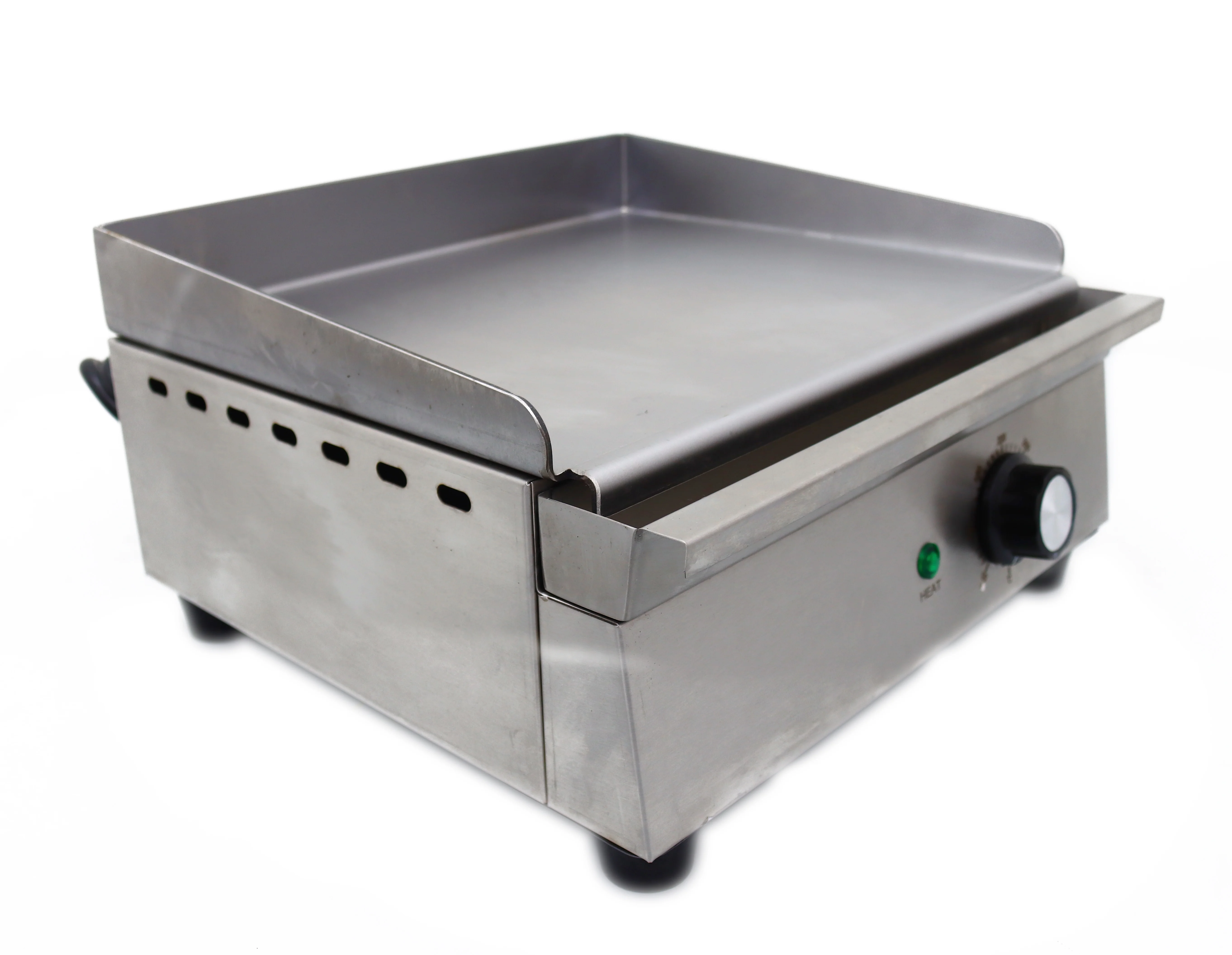 INTSUPERMAI Commercial Countertop Flat Cooking Griddle Electric Snack Grill Stainless Steel