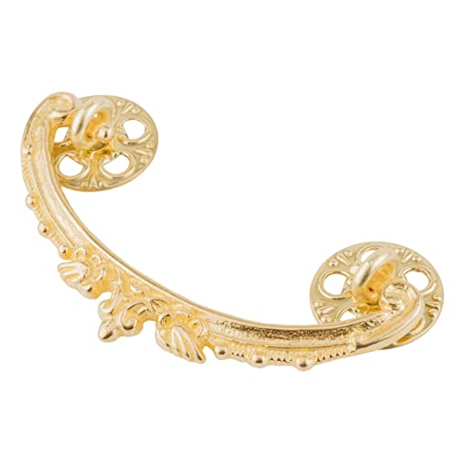 Victorian Style American Oak Design Brass Drawer Bail Pull | Centers: 3