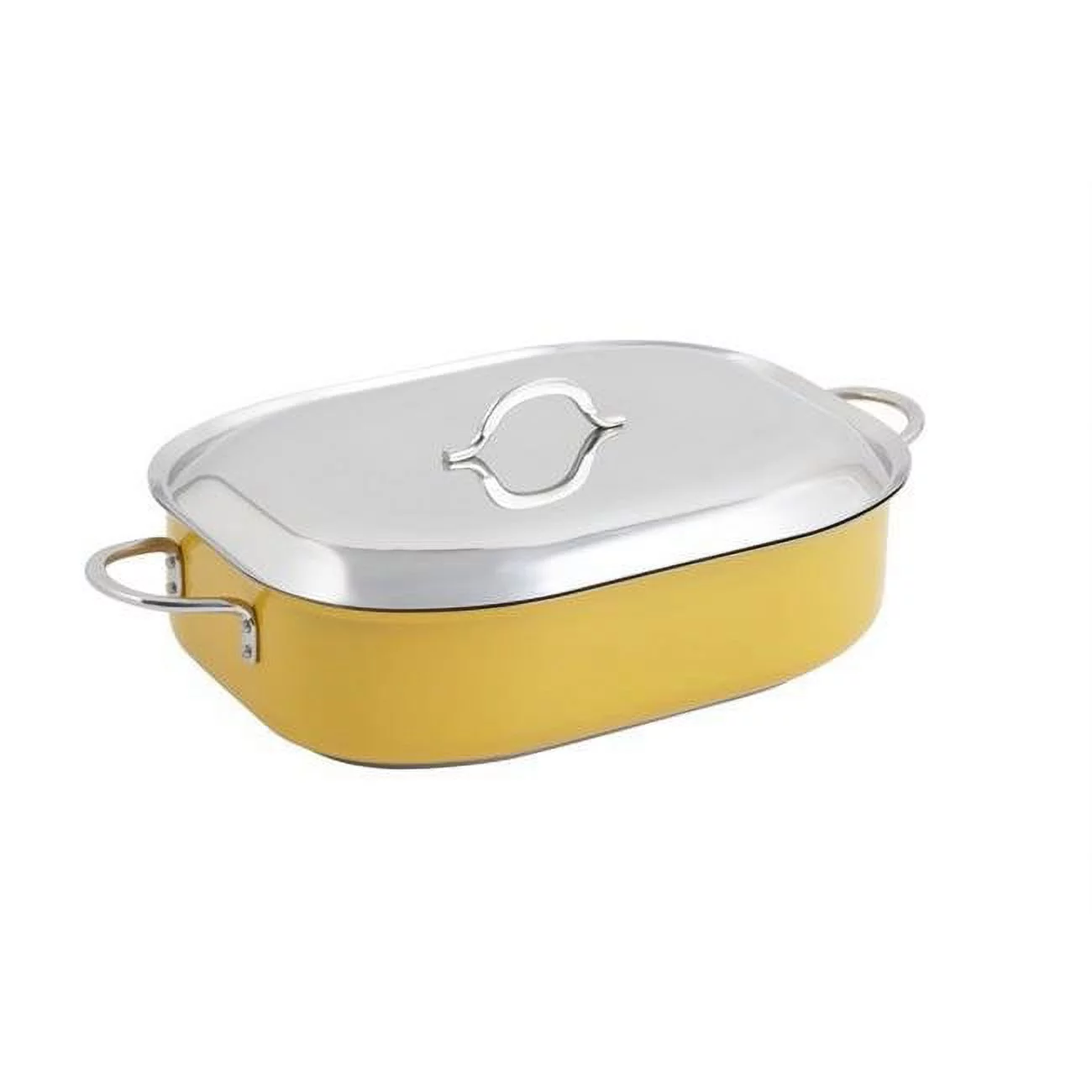 Bon Chef  15 x 11 x 4 in. Classic Country French Oven with Lid - Yellow - 7 quart