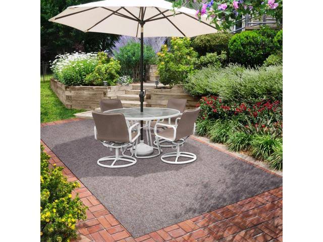 House, Home and More Indoor Outdoor Carpet with Rubber Marine Backing - Brown - 6 Feet x 20 Feet