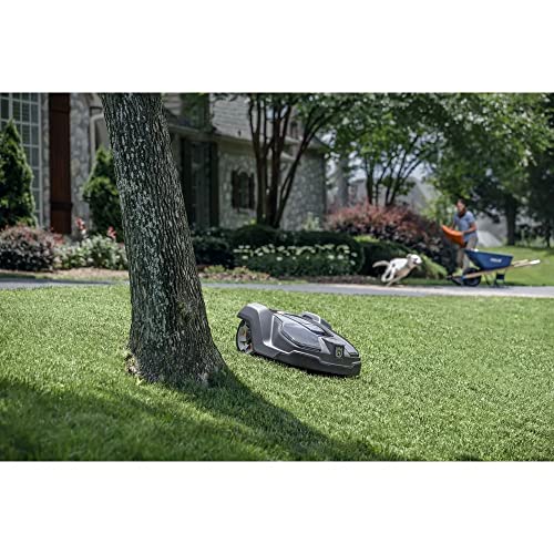 Husqvarna 410iQ Automower Robotic Mower, 0.5 Acre Mowing Capacity, Wire Free Robot Lawn Mower with Charging Station, RS1 EPOS Reference Station and Replacement Blades, 970727401