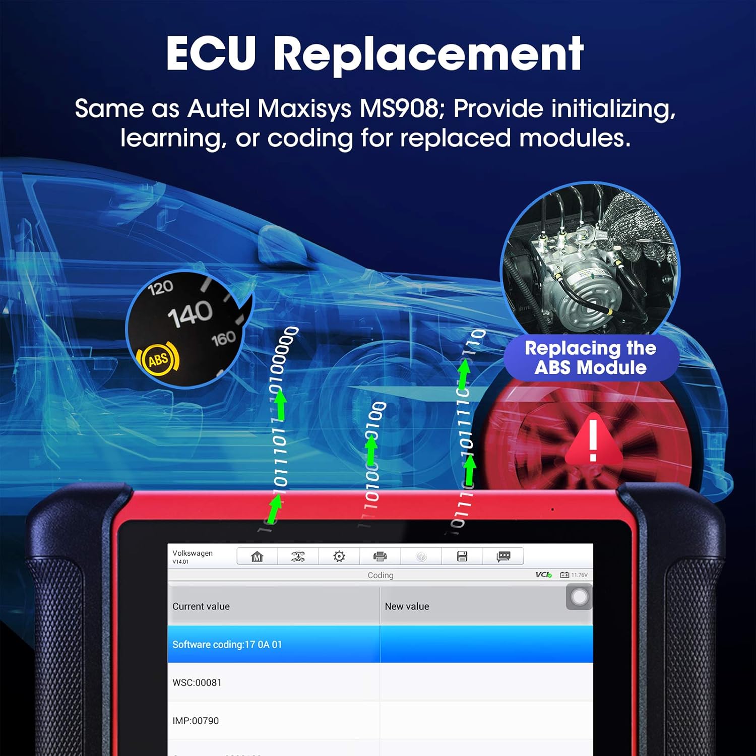Autel Scanner MaxiCOM MK906BT with MV105, 2022 New Version of Maxisys MS906/ MS906BT/MK908, Auto Scanner with Advanced ECU Coding, Bi-Directional Control, 31+ Services, All System Diagnostics