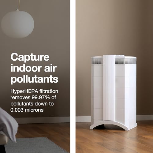 IQAir HealthPro Compact XE Air Purifier - Compact HyperHEPA Fration for Rooms up to 1240 sq ft - Allergens, Smoke, Dust, Mold, Pet Dander, Swiss Made, WiFi Enabled