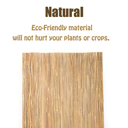 Mininfa Natural Bamboo Slat Screening, Eco-Friendly Privacy Slat Fence, Bamboo Screen Panel Roll for Balcony or as Wind and Sight Protection (1.2m x 4m)