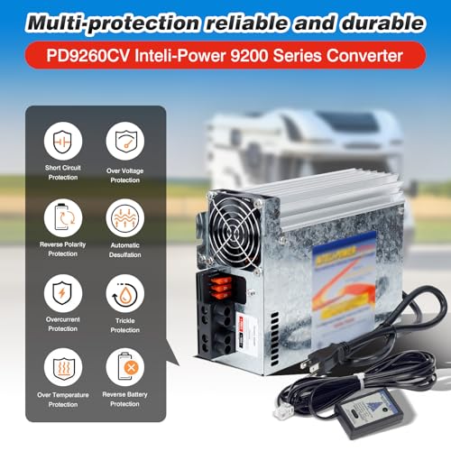Rv Power Converter Inverter Charger 12v rv Converter 80 Amp Progressive Dynamics PD9280AV Inteli-Power 9200 Series Converter/Charger with Built-in Charge Wizard for Rv Camper Caravans