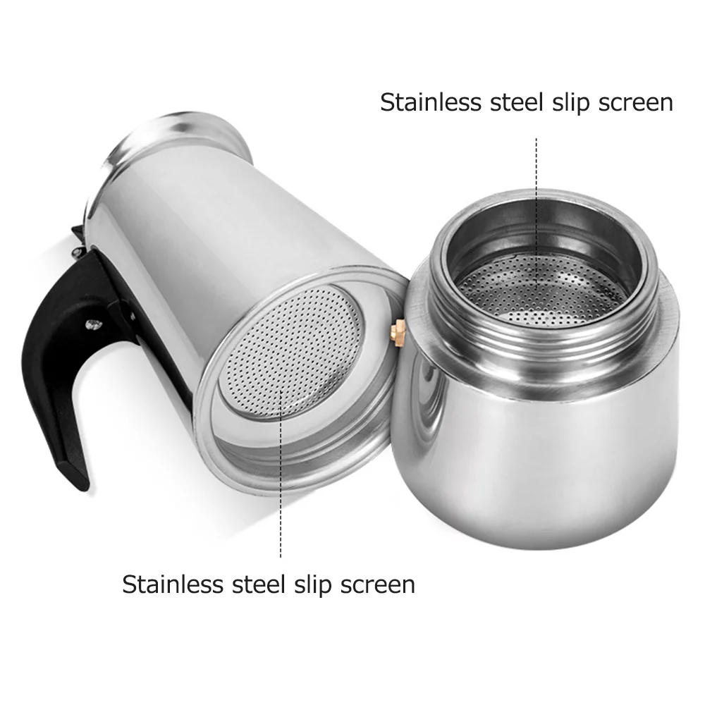 Coffeepot Stainless Steel Coffee Maker Portable Electric Mocha Latte Espresso Filter Pot European Coffee Cup