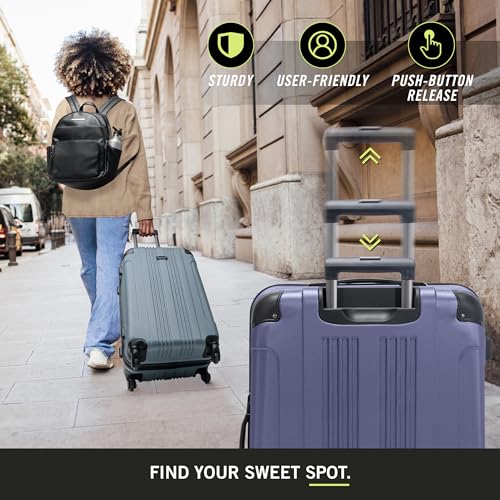 Kenneth Cole REACTION Out of Bounds Lightweight Hardshell 4-Wheel Spinner Luggage, Cobalt Blue, 20-Inch Carry On