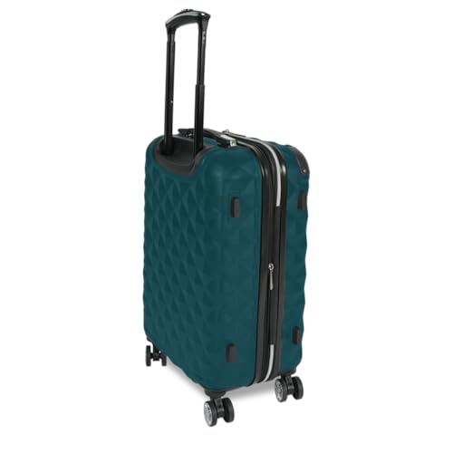 Kenneth Cole REACTION Diamond Tower Collection Lightweight Hardside Expandable 8-Wheel Spinner Travel Luggage, Black, 20-Inch Carry On