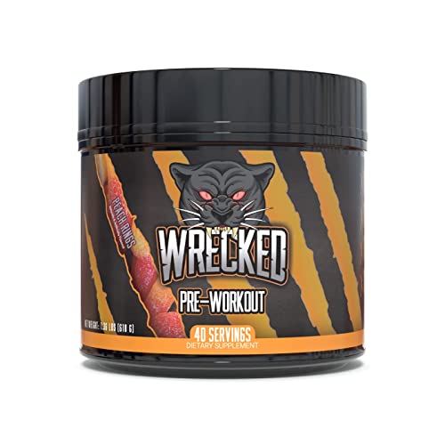 Huge Supplements Wrecked Pre-Workout, 30G+ Ingredients Per Serving to Boost Energy, Pumps, and Focus with L-Citrulline, Beta-Alanine, Hydromax, and No Useless Fillers, 40 servings
