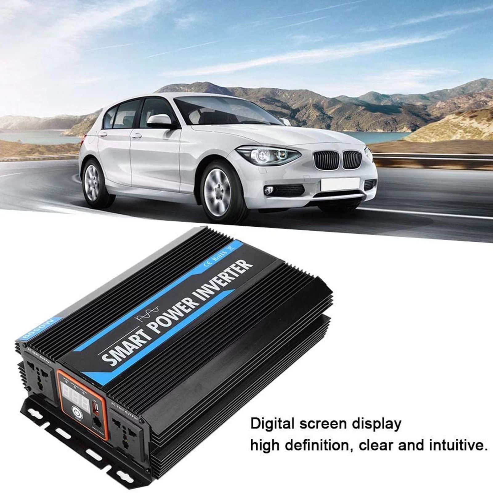 6000W Inverter Pure Sine Power Inverter DC AC Peak Power 12000W Charger for RV Car