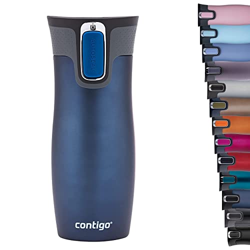 Contigo West Loop Autoseal Travel Mug, Stainless Steel Thermal Mug, Vacuum Flask, Leakproof Tumbler, Coffee Mug with BPA-Free Easy-Clean Lid