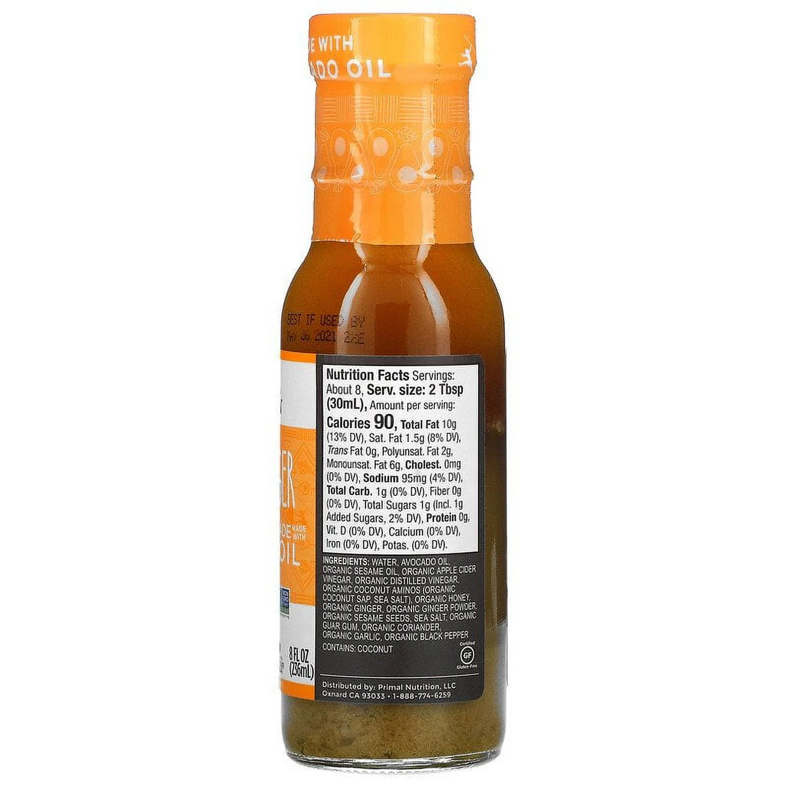 Primal Kitchen, Sesame Ginger Vinaigrette & Marinade Made with Avocado Oil, 8 fl oz Pack of 2