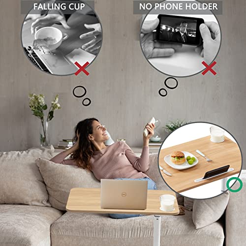 Overbed Table with Wheels, Rolling Tray Table, Hospital Bed Table, Adjustable Overbed Bedside Rolling Laptop Table (Black)