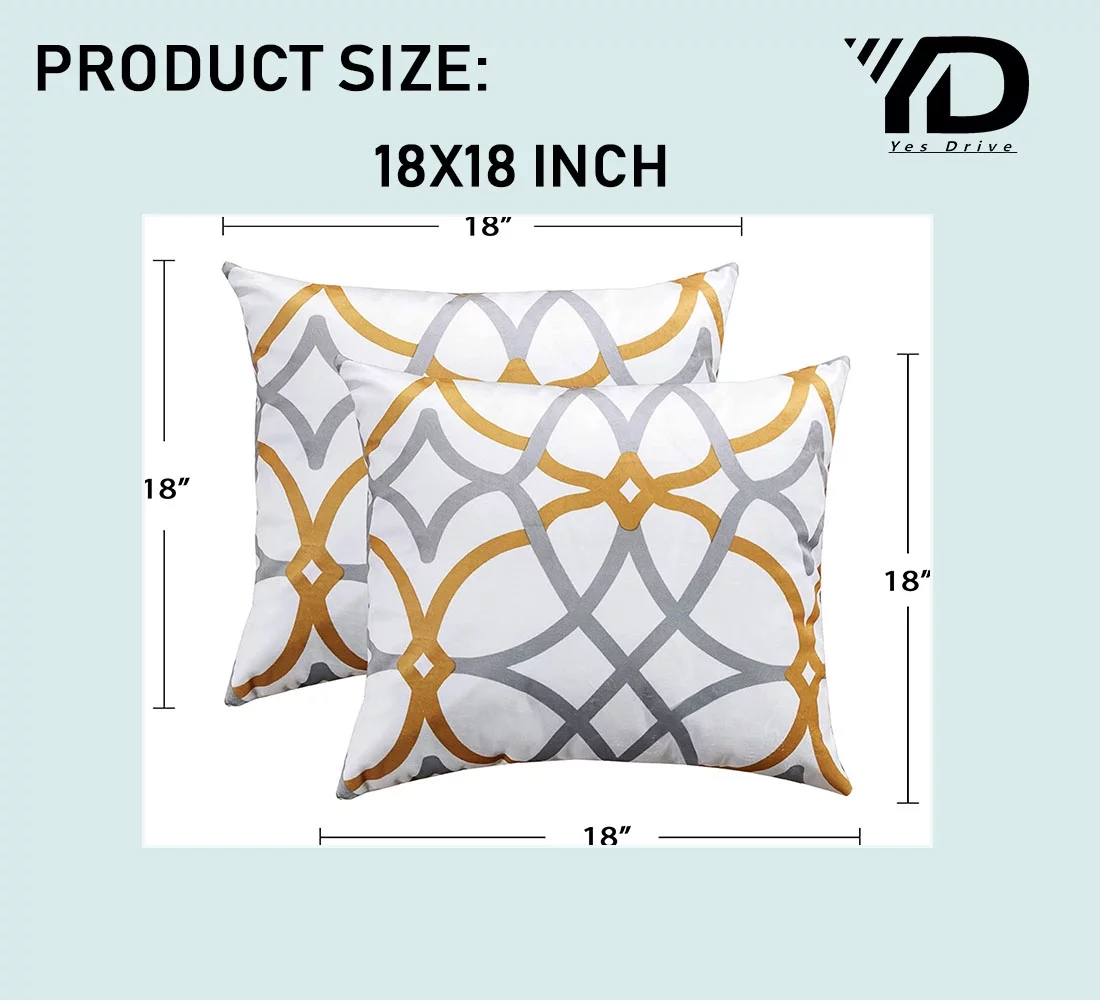 Velvet Cushion Covers Throw Pillow Covers for Living Room (Set of 2) Luxury Solid Modern Decorative Pillows for Chair / Sofa / Couch Bed,