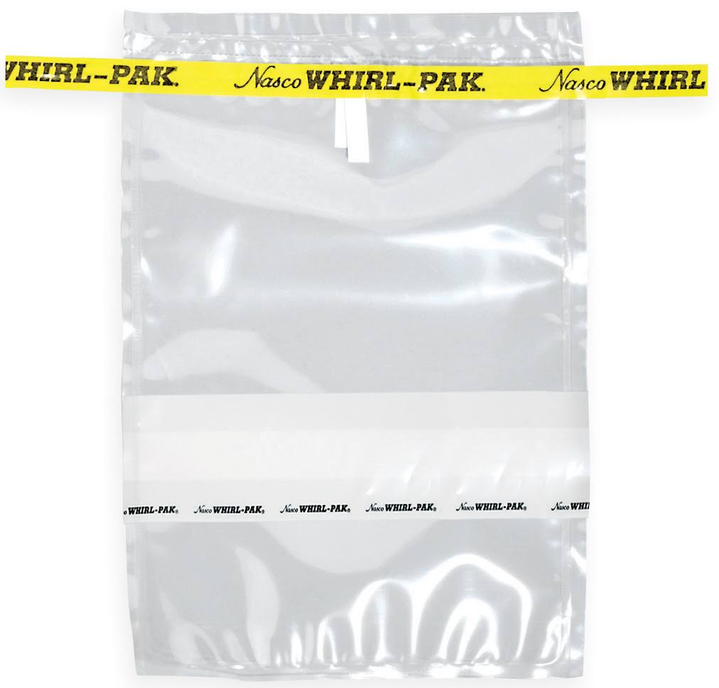 Whirl-Pak Sampling Bag, 7.5x22 Length, 5.3x22 Width, 13 oz. Capacity, 0.064mm Thickness, Polyethylene B01490WA