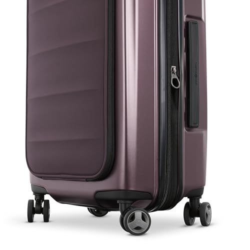 Samsonite Carry-On Pro Front Pocket Hardside Expandable 21-Inch Octiv Luggage: Durable & Impact Resistant, 360° Aero Trac Spinner Wheels, Adjustable Telescopic Handle, TSA Approved Lock - Silver