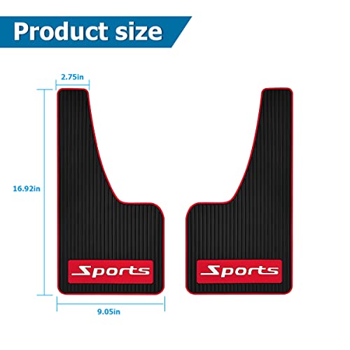 2Pcs Car Mud Flaps Fender Splash Guards, PVC Mudguard Fender Flares with Hardware Front and Rear, Universal Sports Mud Flaps Guards Splash, Exterior Accessories for Car Sedan SUV Trucks (Black)