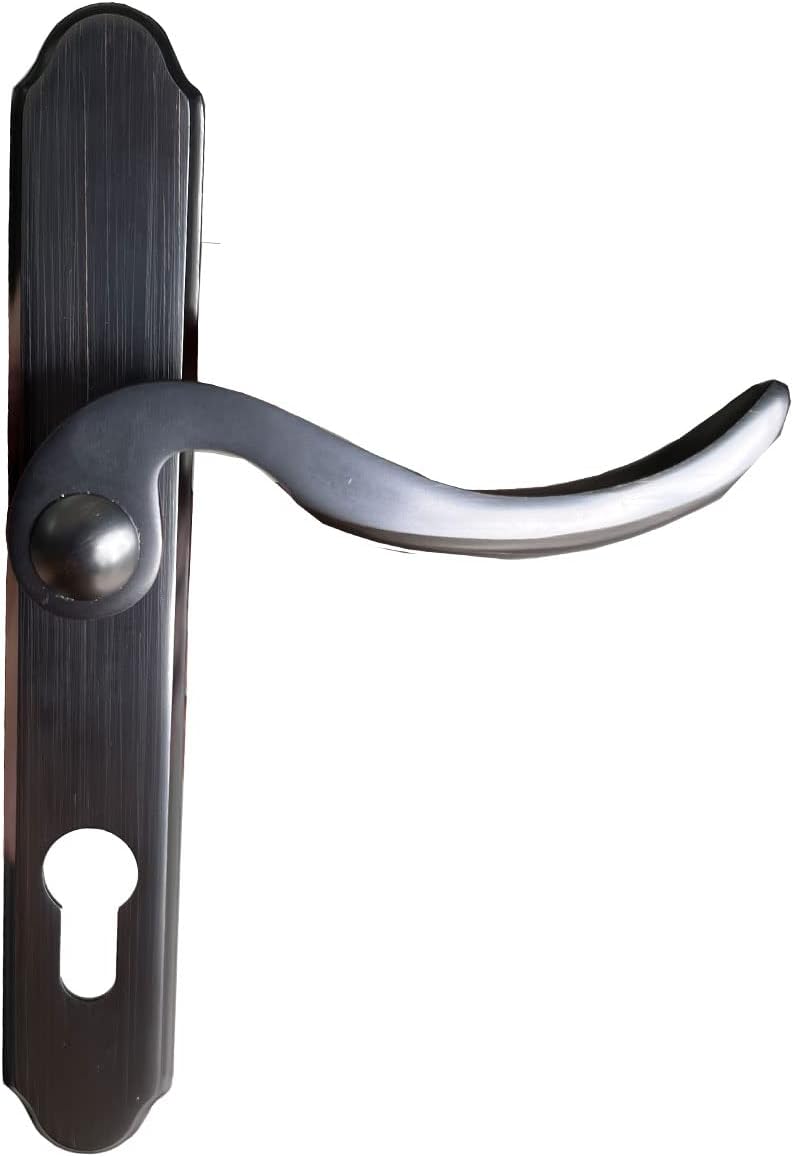 Mortise Lock Set Exterior Door Storm Doors Brass Handle Set Replacement Screen Security Key Hardware,Brushed Dark Bronze