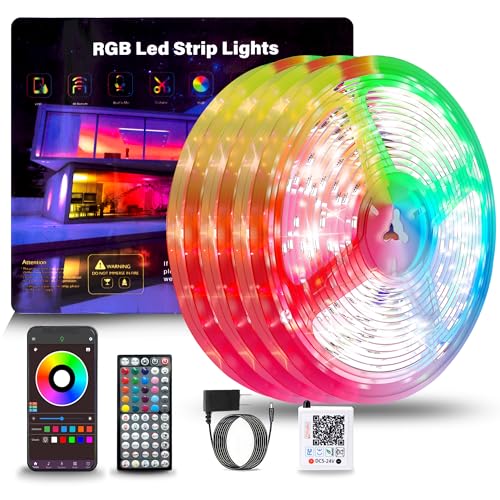 LED Lights for Bedroom 100FT, RGB LED Strip Lights Music Sync, Led Light Strip with Remote & App Control, DIY Color Changing Led Lights for Room Decor Aesthetic and Party Ambiant Lighting