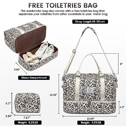 LOVEVOOK Travel Duffle Bag,Weekender Bags for Women with Shoe Compartment，Carry on Overnight Bag with Toiletry Bag,Gym Duffel Bag with Wet Pocket, Hospital Bags for Labor and Delivery