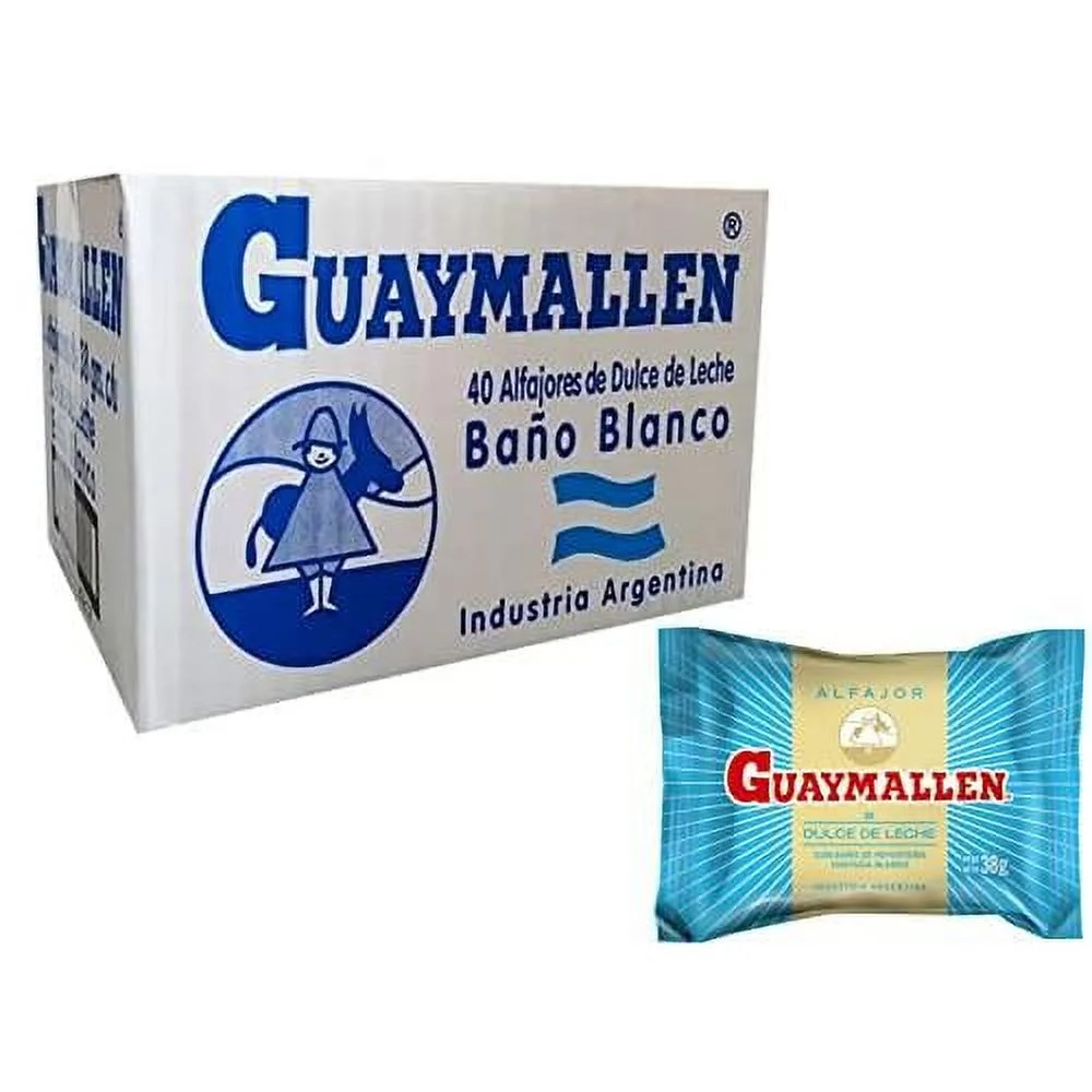 white chocolate alfajor with dulce de leche sauce, 38 g / 1.34 oz (pack of 40)